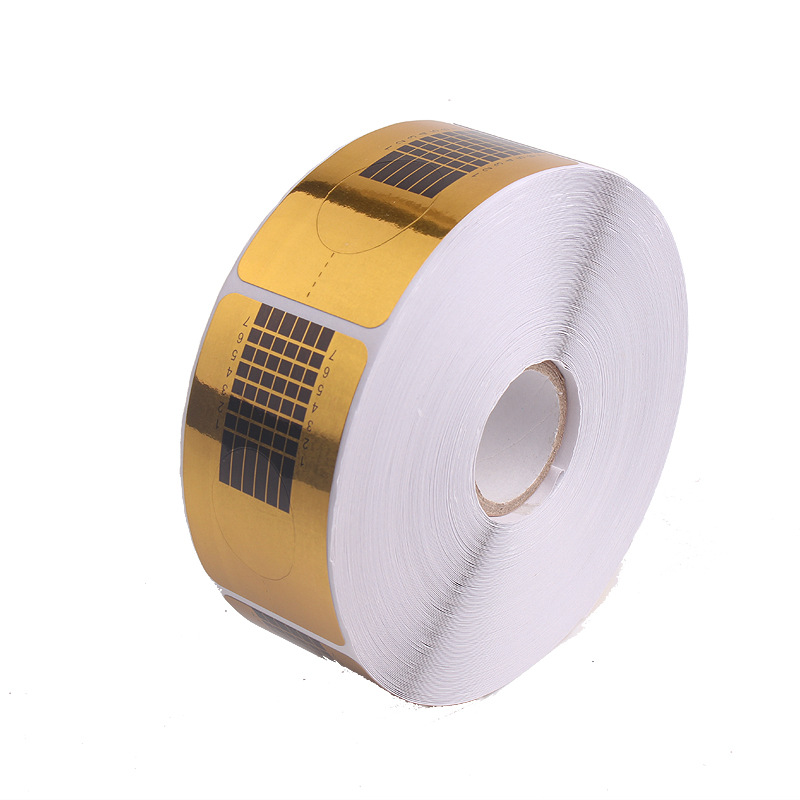 Suministros de uñas soporte de papel cuadrado fototerapia uñas extensión de uñas de cristal soporte de papel 500 piezas parche de soporte de papel rectangular dorado