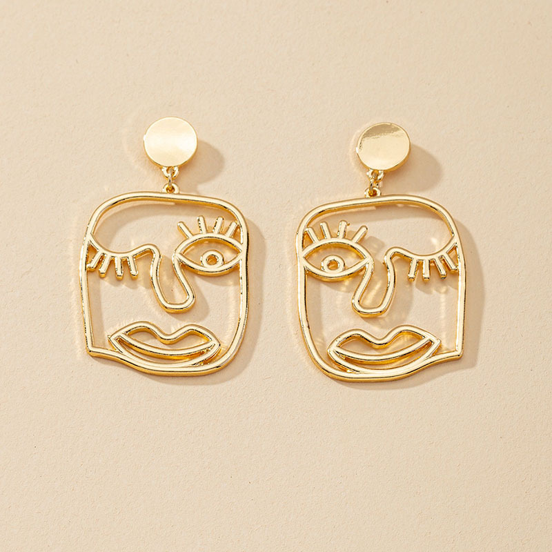 Hot Selling Fashion Metal Portrait Earrings Wholesale display picture 4