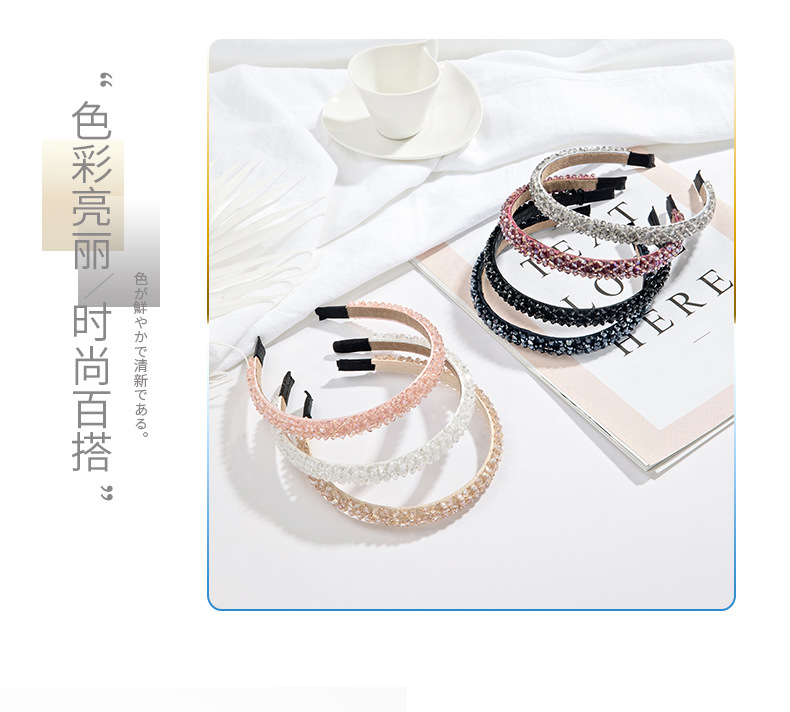 Korean  Crystal Beaded  Fashion Sweet Headband display picture 3