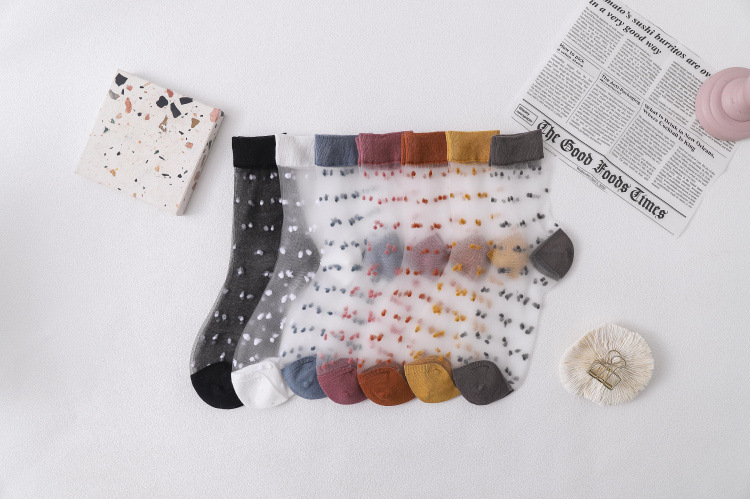 cute glass silk transparent socks NSFN30981