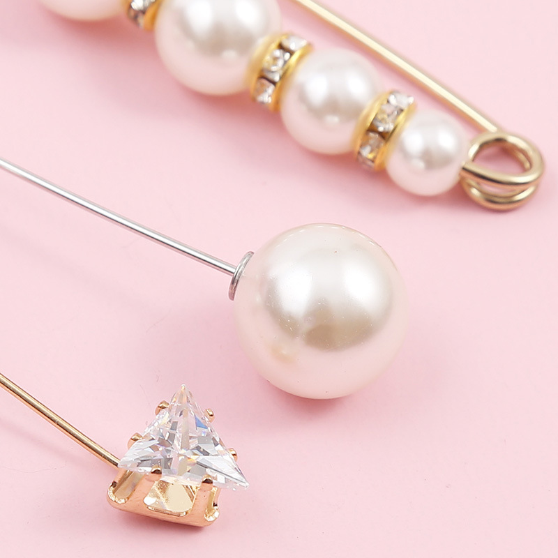 broche de traje de perlas de diamantes de imitacin largo simple tendencia creativa femenina pin de puo antidesvanecimientopicture6