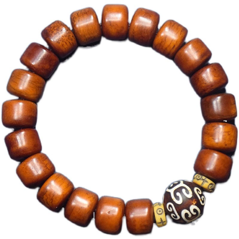 Tibetan old material men's yak bone bead bracelet frying beef bone with back pattern Tianzhu ethnic style bracelet