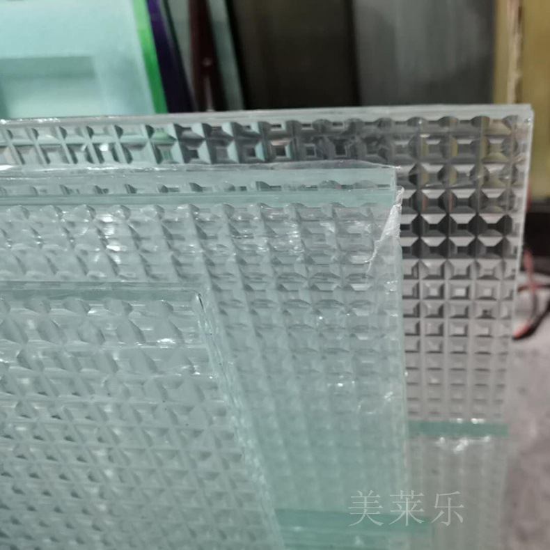 厂家供应工艺3D格子车刻玻璃 水晶方格艺术玻璃隔断加工广州-阿里巴巴