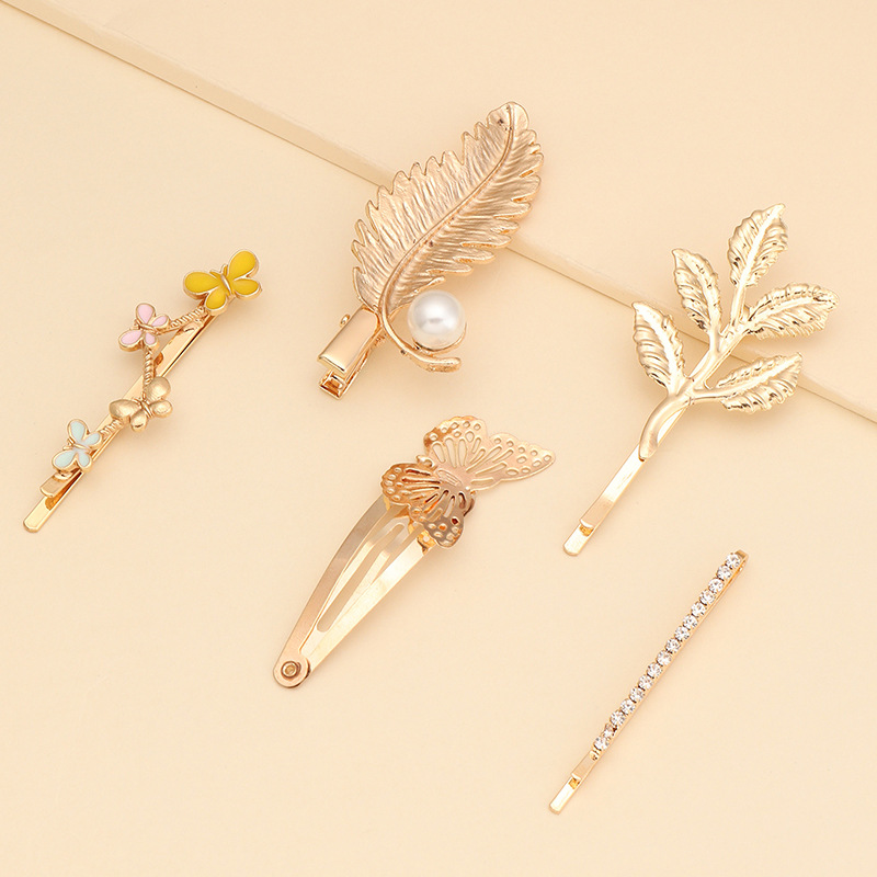 New Creative Hairpin Butterfly Leaf Branch Top Clip Broken Hairpin Wholesale display picture 3