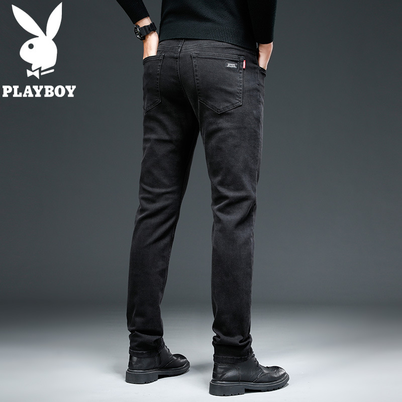 Playboy VIP Black Jeans Men's Korean Sli...