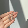 Tide, silver needle, asymmetrical metal mechanical fashionable universal earrings, silver 925 sample, internet celebrity