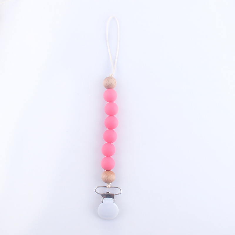 Bebé silicona chupete cadena perlas de silicona chupete clip cadena mordedor amoladora anti-gota cadena anti-perdido cadena