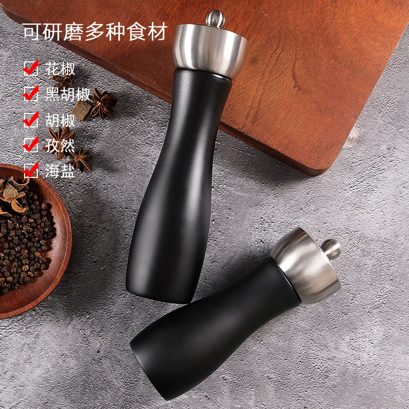 橡木胡椒研磨器 家用厨房6寸 8寸橡木研磨器 厨房用品小工具