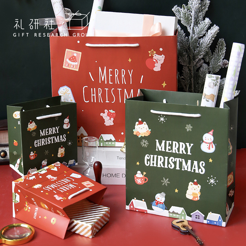 礼研社2026圣诞节装饰礼品袋手提袋圣诞快乐礼物包装袋2款可选