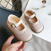 Children's small leather shoes soft soles 2022 spring new Korean girl Brock shoes, small princess princess shoes