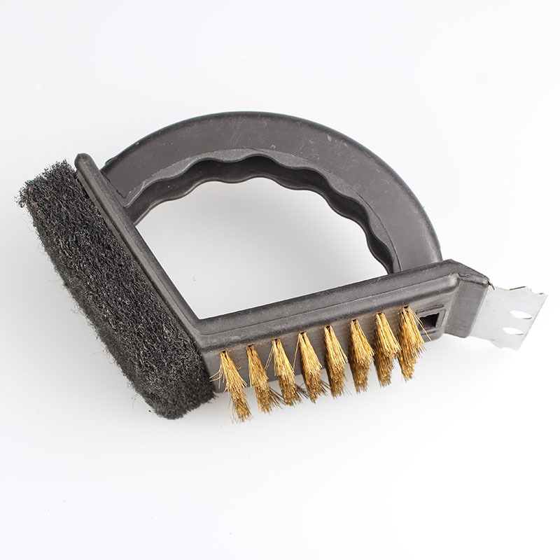 Cepillo de barbacoa de acero inoxidable directo de fábrica cepillo de limpieza barbacoa parrilla cepillo de alambre de cobre cepillo de mango PP