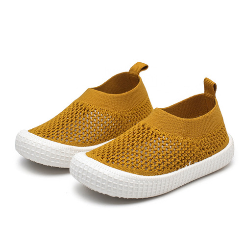 New Nalu Autumn Unisex Baby Net Surface Socks Shoes Children's Slip-On Low-Top Cracker Shoes Solid Color Flyknit Shoes