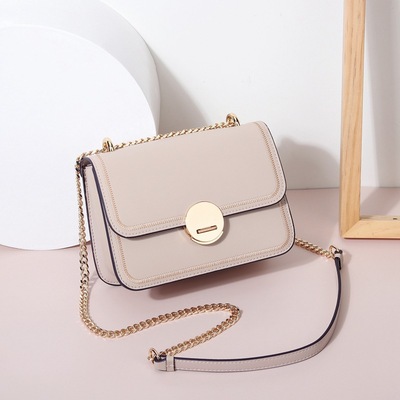 Small CK Baobaonv 2020 new pattern Female bag One shoulder Messenger Chain bag fashion Lock catch Spiraea genuine leather Small square package