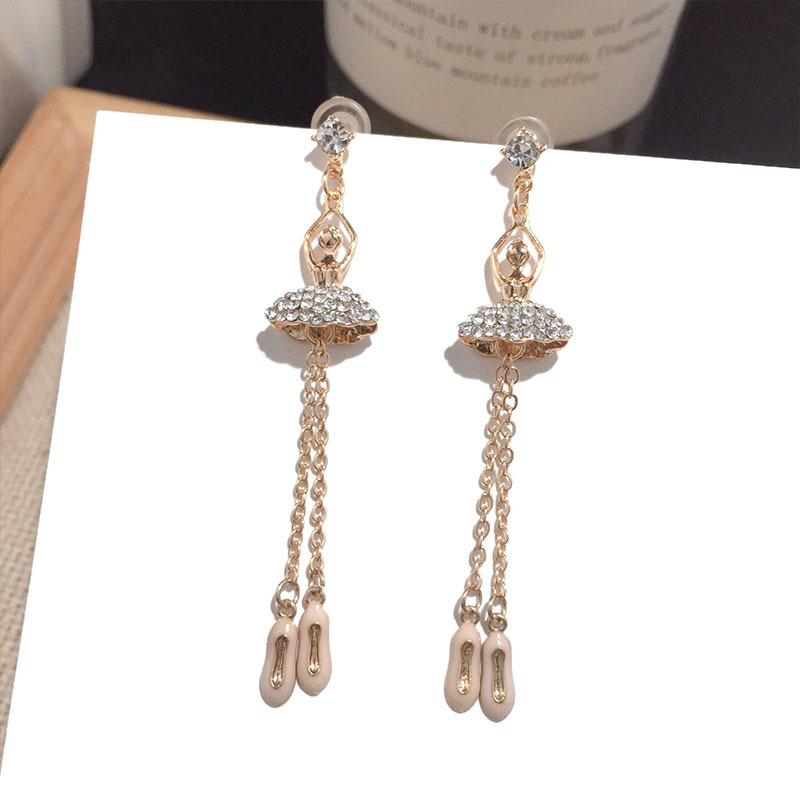 New Silver Long Tassel Needle Earrings  Wholesale display picture 5