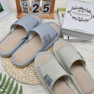 新款四季休閑亞麻拖鞋情侶棉麻家居韓版木板拖鞋男女室內拖鞋