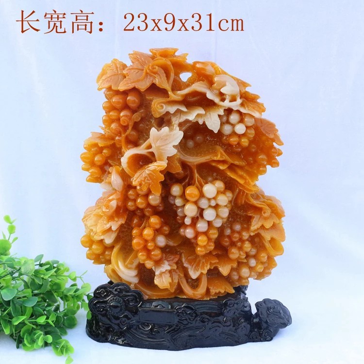 新款上市子孙万代 黄蜡石原石摆件玉石雕刻仿黄龙玉摆件
