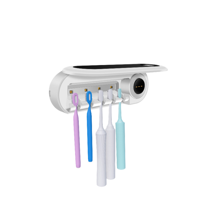 厂家直供新款紫外线牙刷消毒器免打孔牙刷杀菌消毒架亚马逊热销款