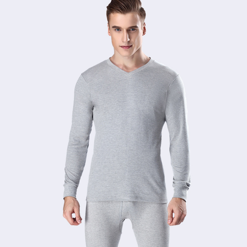 Cotton man keep warm Underwear suit V-neck pure cotton Autumn coat Long johns Thin section Primer Cotton jersey Processing