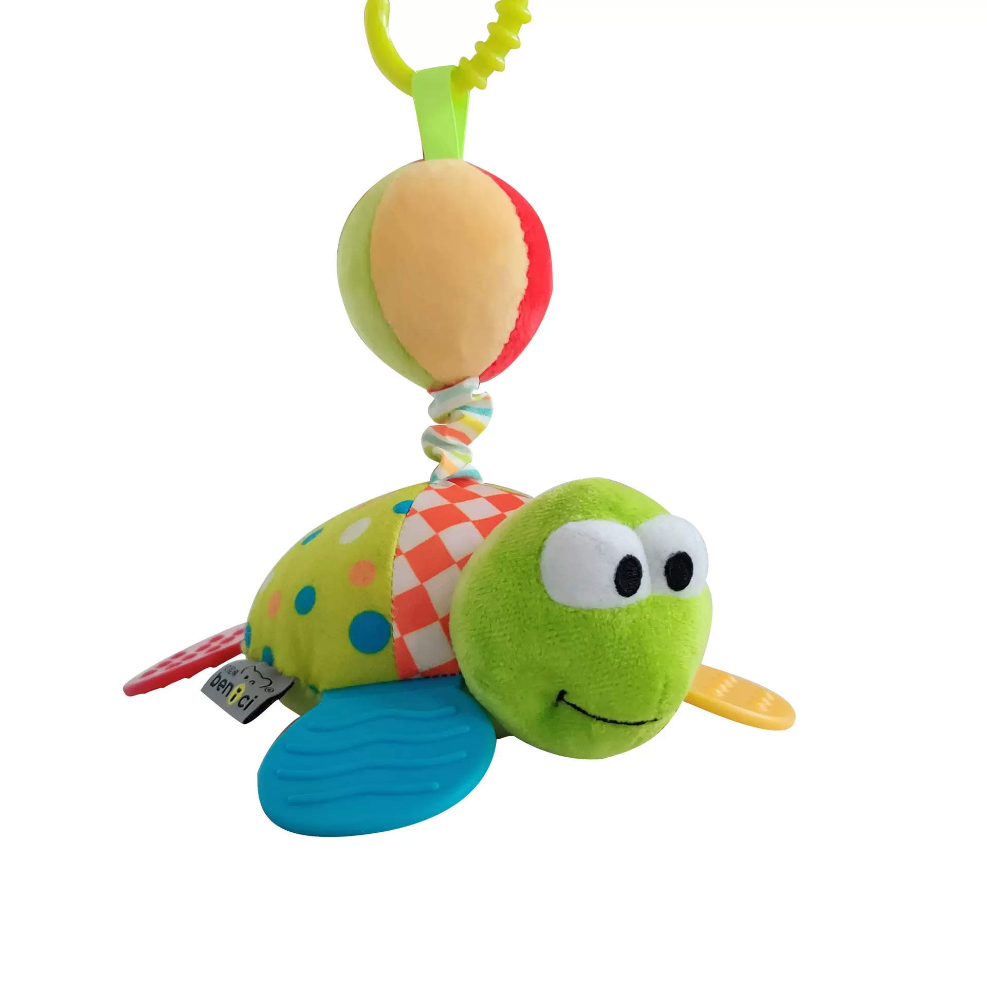 婴儿玩具乌龟毛绒车挂 安抚车挂牙胶摇铃 婴幼儿玩具