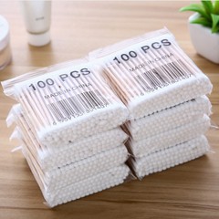 Single-use double-ended cotton swabs 30 pcs 80 pcs 100 pcs bagged makeup removing ear cleaning beauty skincare cotton swabs