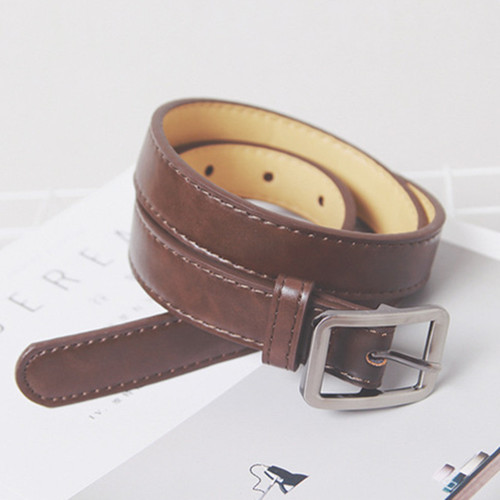 Hong Kong style belt, Korean style trendy men's belt, British casual belt, pin buckle, thin, old and trendy
