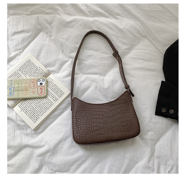 Crocodile pattern armpit women, niche design, high-end PU styling handbag, Korean version shoulder bag for women_voghion.com