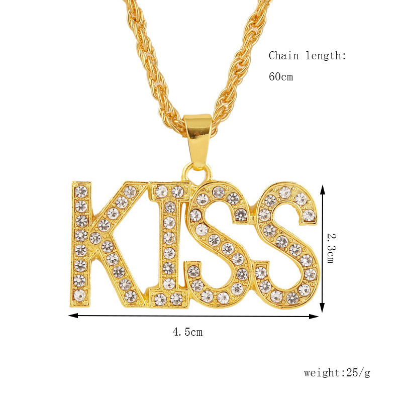 Hip-hop Bless Alphabet Hip-hop Necklace Trend Hip Hop Personality Pendant Jewelry Wholesale Nihaojewelry display picture 1
