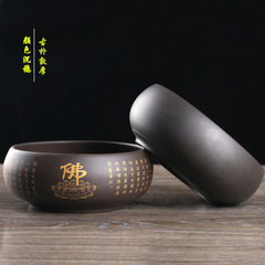 圓通佛具佛具用品 廠家直供 佛字心經 光身 紫砂缽 家居裝飾擺件