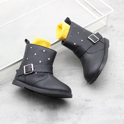 女童靴子秋冬新款韩国儿童棉靴时尚保暖防滑软底宝宝鞋2020二棉靴|ru