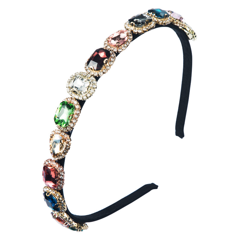 Korean New Fashion Simple Retro Hair Accessories Super Flash Glass Diamond Thin Edge Hair Band display picture 8