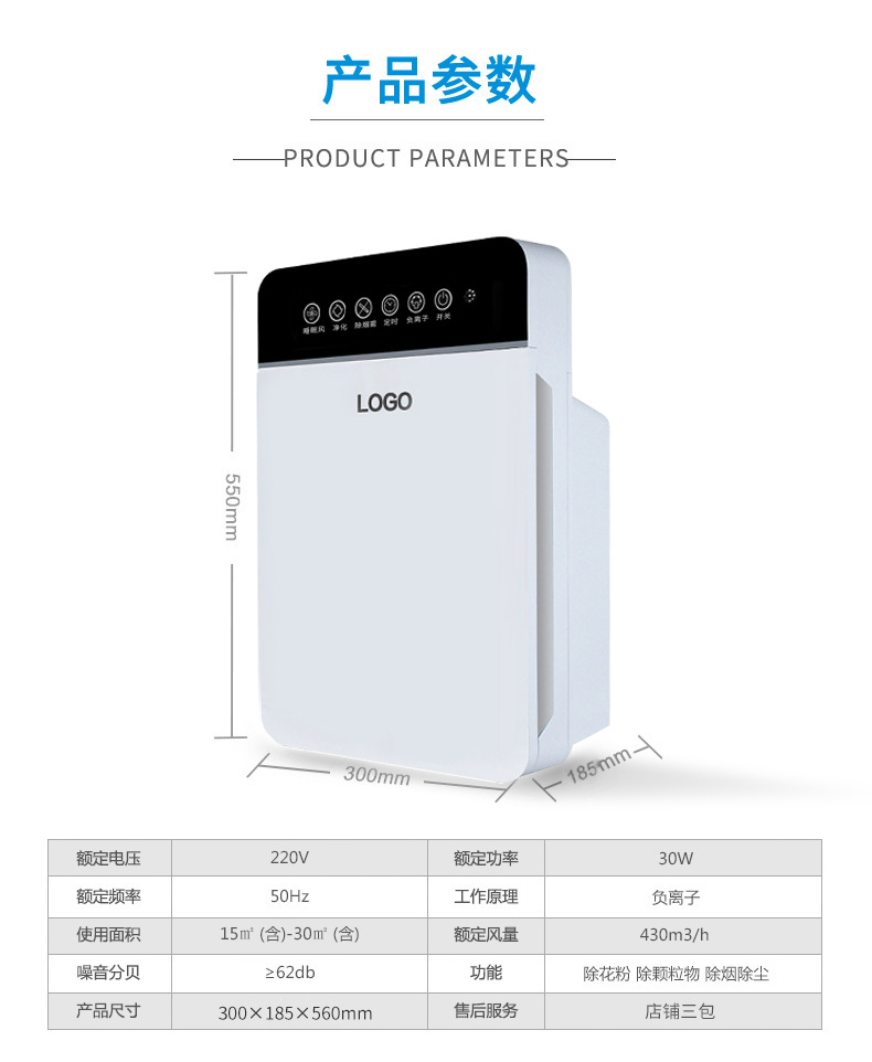 空气净化器家用除甲醛负离子杀菌室内消毒110V美规空气净化器详情16