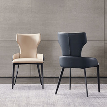新款北欧轻奢家用餐椅设计师后现代简约小户型高背商用饭店皮椅子