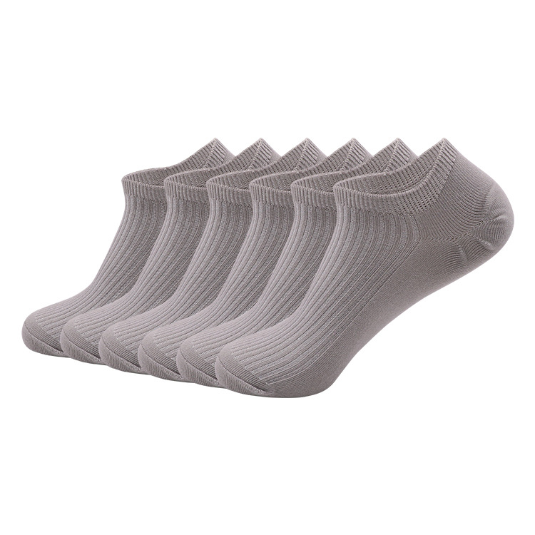 Calcetines cortos casuales de los hombres calcetines respirables absorbentes de sudor de algodón puro calcetines de barco de doble aguja