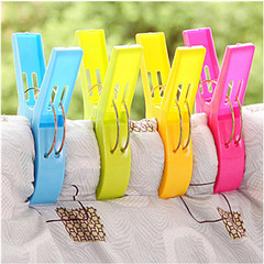 High-quality, reinforced windproof and sun-resistant clothespins&mdash;multi-colored plastic drying clips for blankets and sheets