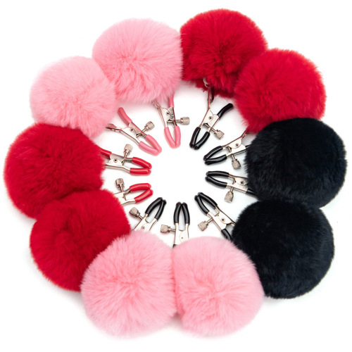 Erotic clamps for teasing the chest, rabbit tail nipple rings for stimulating nipples, slave clamps for women, and vaginal clamps for couples' punishment tools 