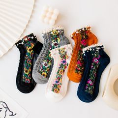 Pearl Socks Women's Short Socks, Internet-Famous Cotton Vintage-Color Women's Socks—Wholesale from Manufacturer