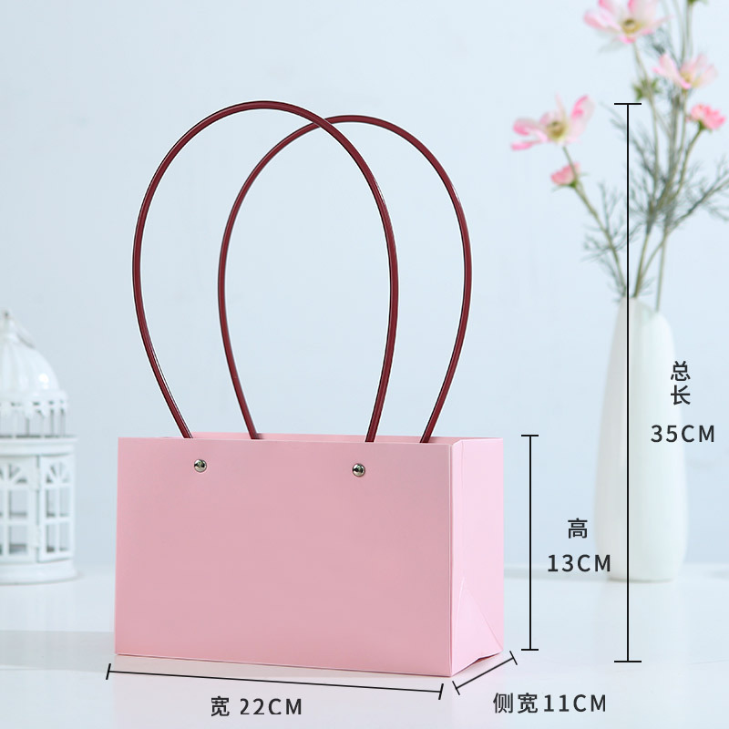 Bolsa de arreglos florales de papel kraft, paquete de ramo, caja de mano al por mayor, floristería, arte floral, material de embalaje de bricolaje, bolsa de mano de flores