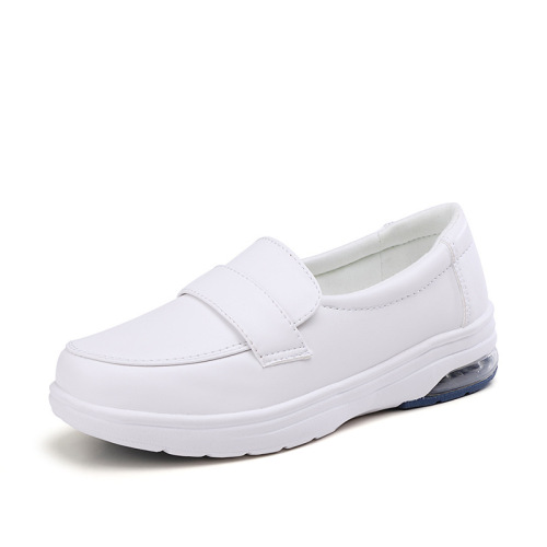 2020 New White Flat Comfort Soft Sole Air Cushion Non-Slip Hospital Work Shoes Slip-On Shallow Mouth Women's Shoes