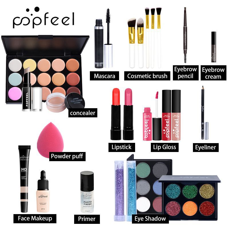 1000g Weight Makeup Set Type Of Cosmetics Paste Material Multicolor Pattern Elegant, Glam, Punk Style Elegant Glam Punk Multicolor Paste Makeup Set 25