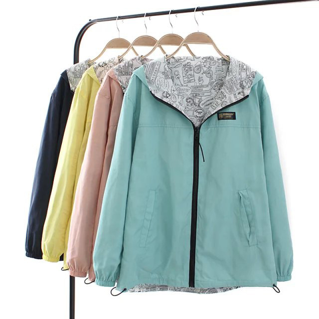 New Korean Version Windbreaker On Both Sides Loose Short Coat