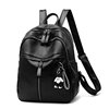 Backpack, fashionable polyurethane shoulder bag, black one-shoulder bag for leisure, Korean style