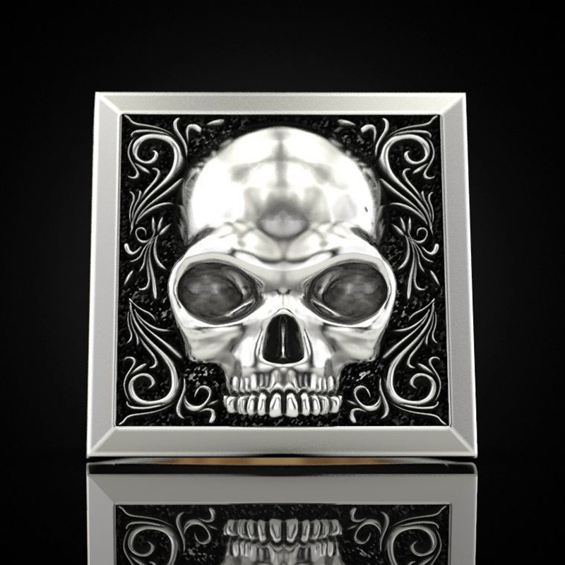 Punk Skull Alloy Plating Men's Rings display picture 2