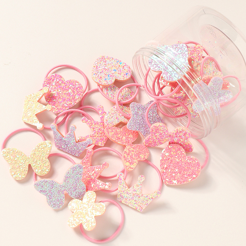 Vente Chaude Mode Star Amour Paillettes Diamant Enfants Corde De Cheveux display picture 3