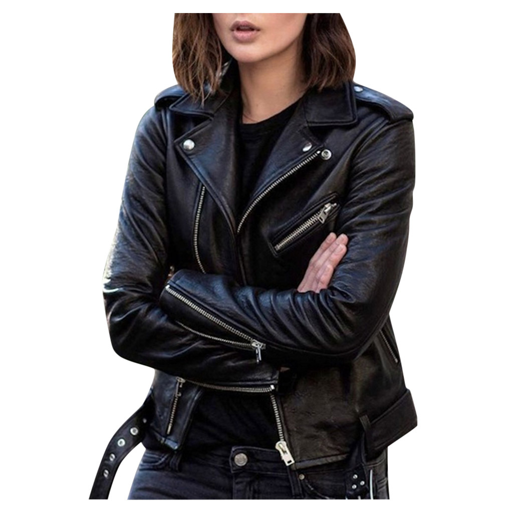 Leather Jacket Women's 2020 New Top Autumn Short Spring Korean Style PU Bike Wear Slim-Fit Winter Leather Jacket