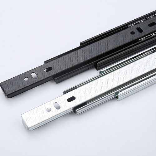 Three-fold ball bearing slide rail, 40mm wide, 35mm wide, office desk drawer furniture hardware ball track, three-section silent slide rail
