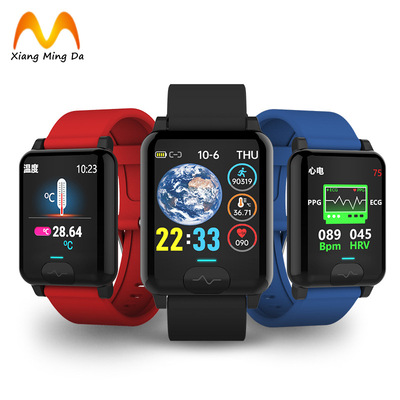新款E04S智能手环体温心率血压血氧呼吸率监测ECG+PPG心电图IP68|ms