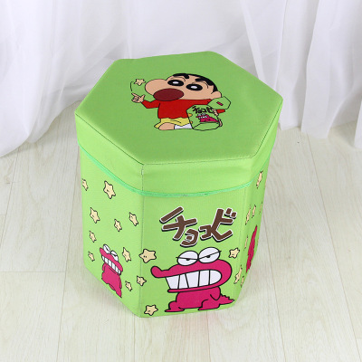 蜡笔小新六角收纳凳 卡通印花可折叠储物凳子 收纳箱厂家定制|ru