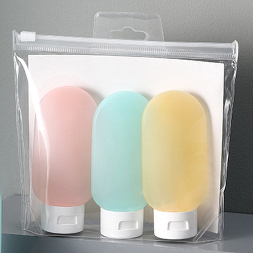 Travel set 60ml flocked bottle cosmetics packaging bottle facial cleanser hand sanitizer packaging pe plastic bottle