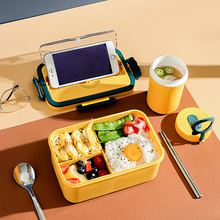 日式便當盒塑料飯盒餐盒簡約保溫飯盒套裝 輕生活辦公餐具套裝