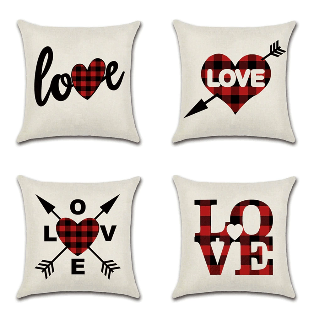 Red pillowcase for St. Valentine's Day, for beloved